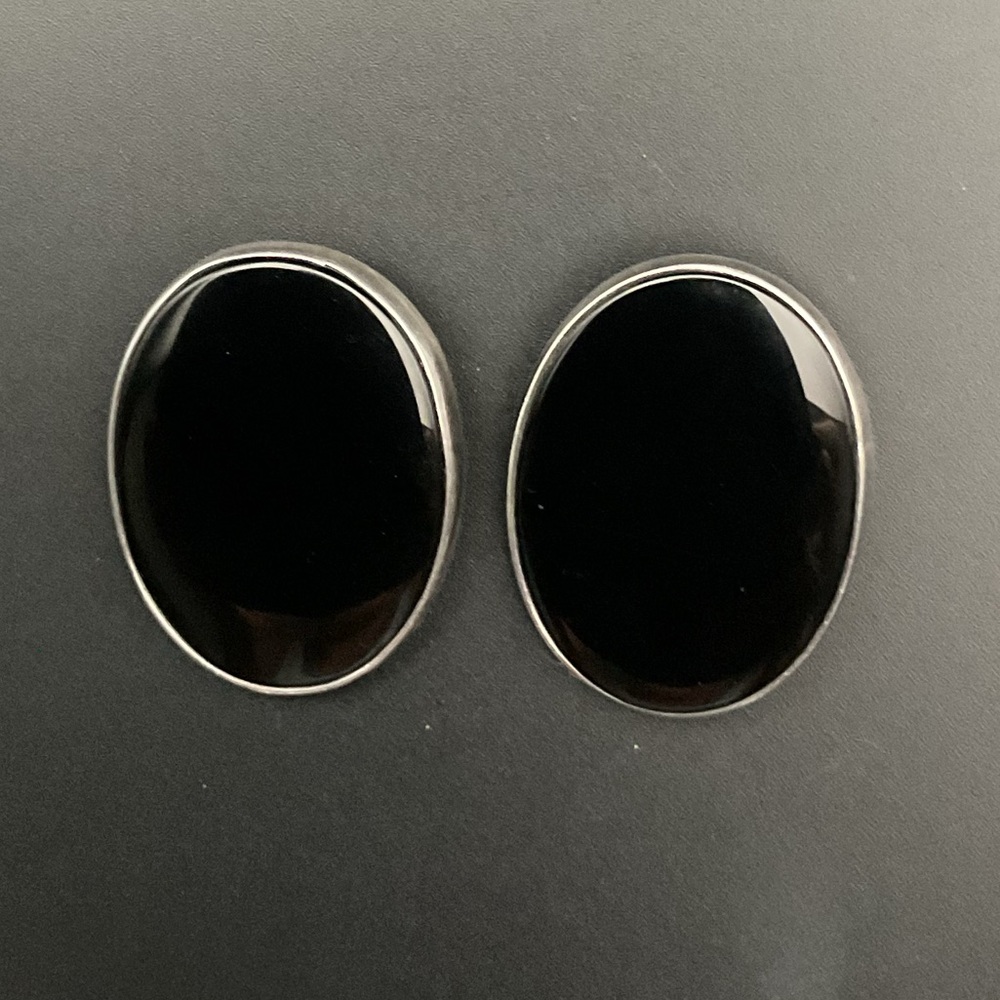 TURE Sterling silver .925 clip on earrings with real stone